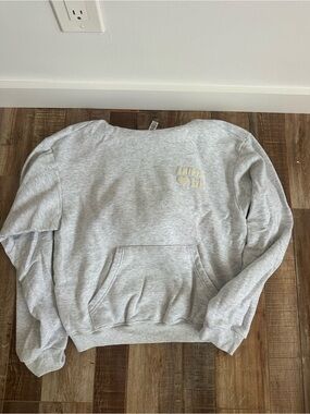 SKIMS Light Gray Crewneck Sweatshirt with Small Chest Logo
